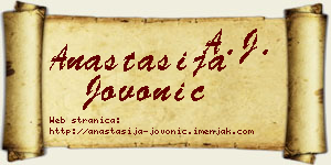 Anastasija Jovonić vizit kartica